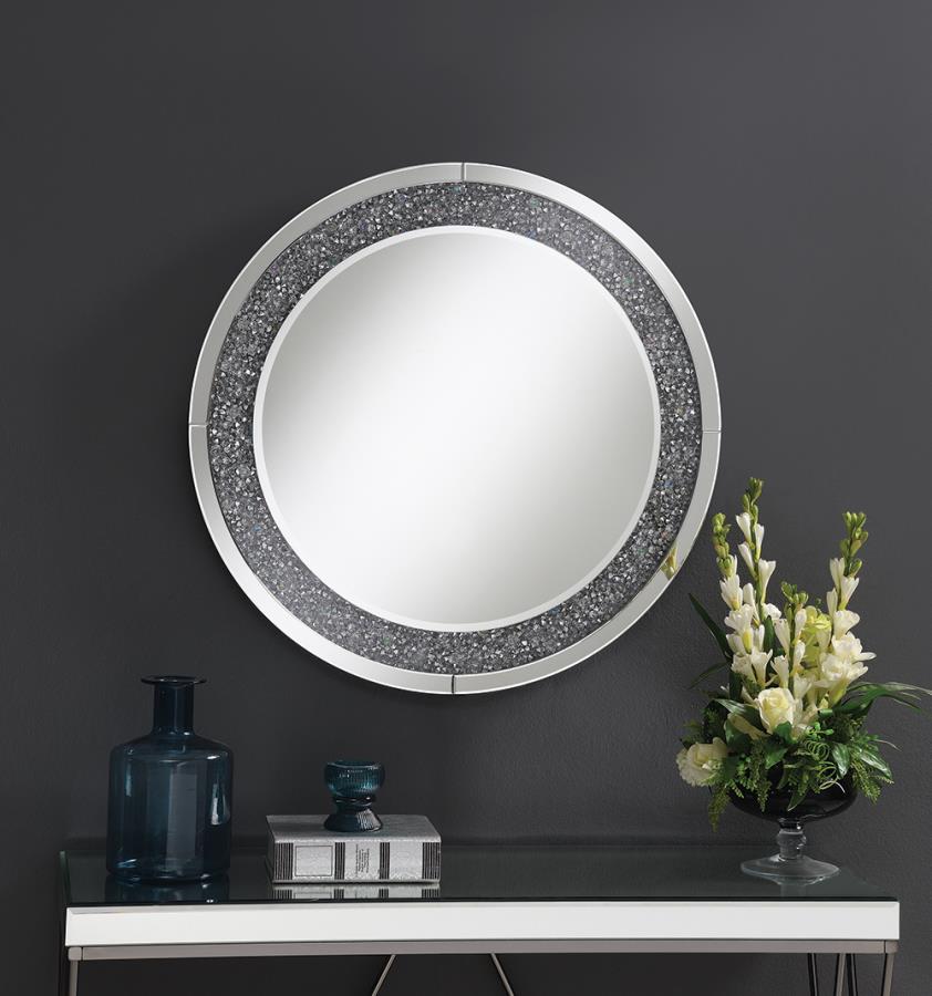 Glam Style Wall Mirror with LED Light