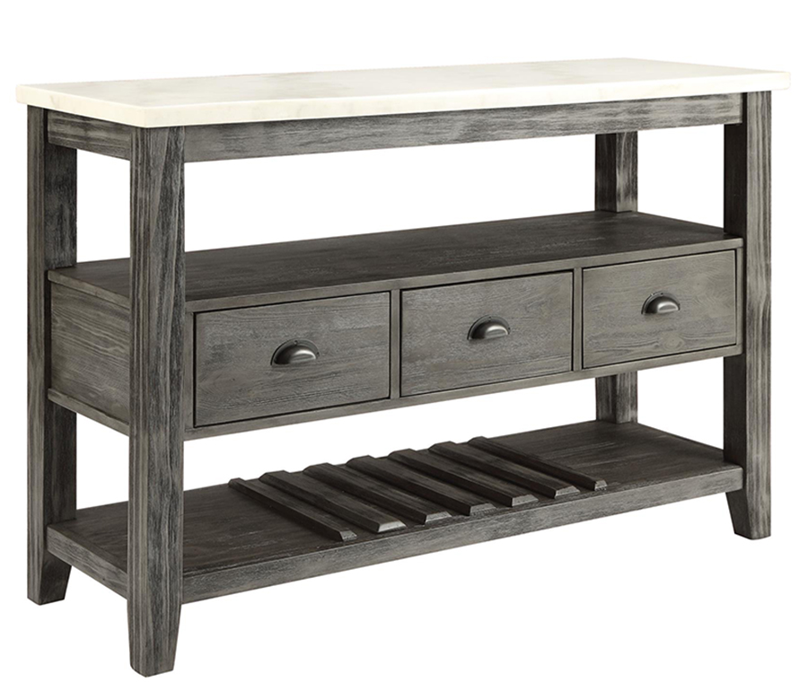 Merel Gray Oak Marble Top Server