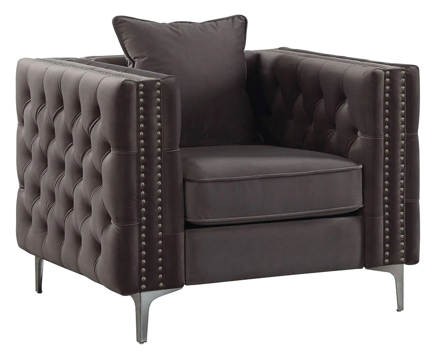 black crushed velvet armchair