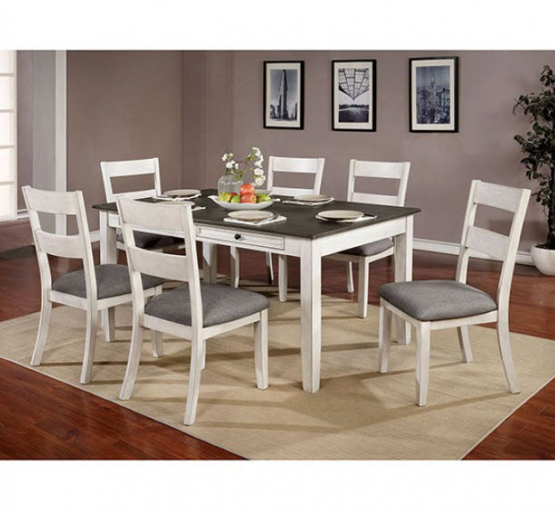 Anadia Two-Tone Storage Dining Table