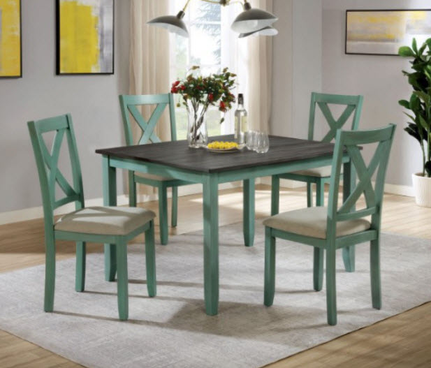 teal dining set