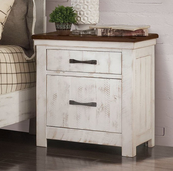 Alyson Distressed White Nightstand   A4 19 