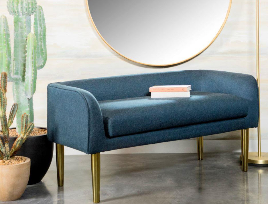 Gold Leg Accent Bench