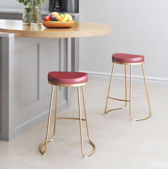 Bree Gold Leg Counter Height Stool Set of 2