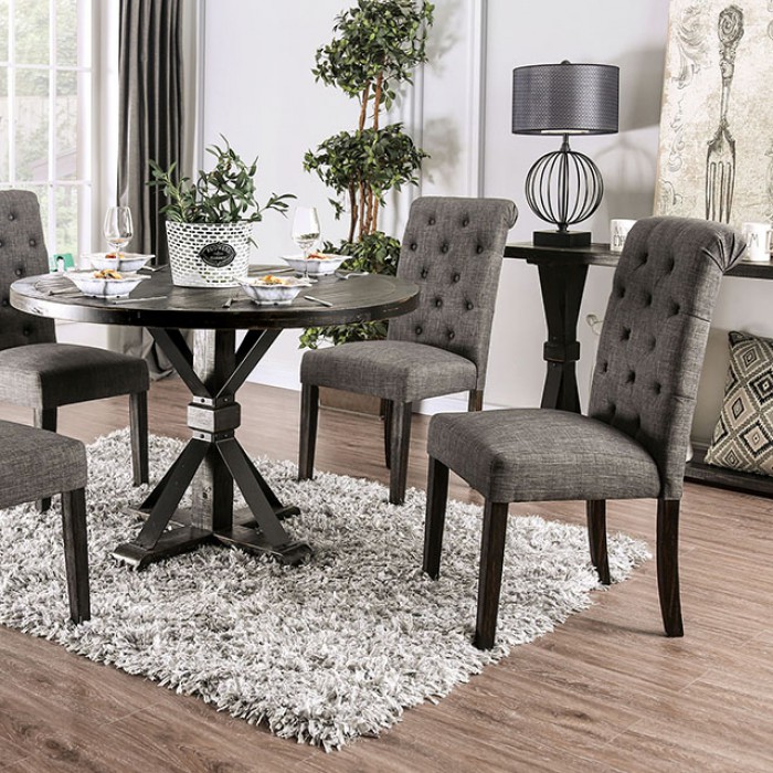 Alfred Rustic Style Round Dining Table