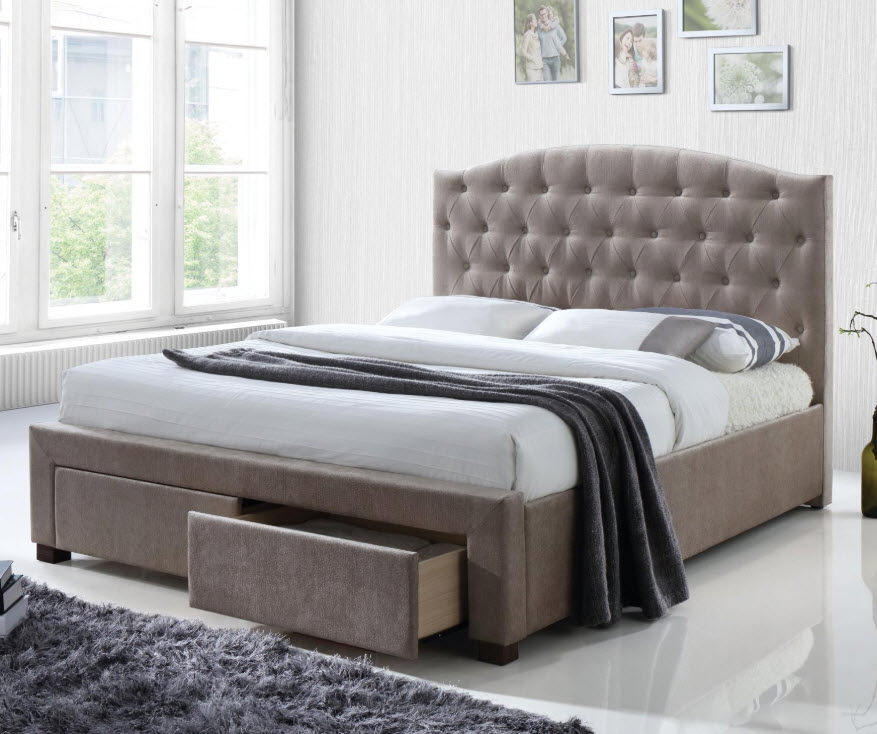 Denise Mink Fabric Platform Storage Bed