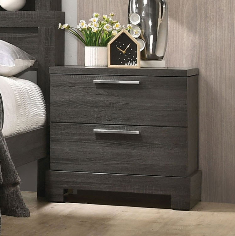 Lantha Gray Oak Nightstand