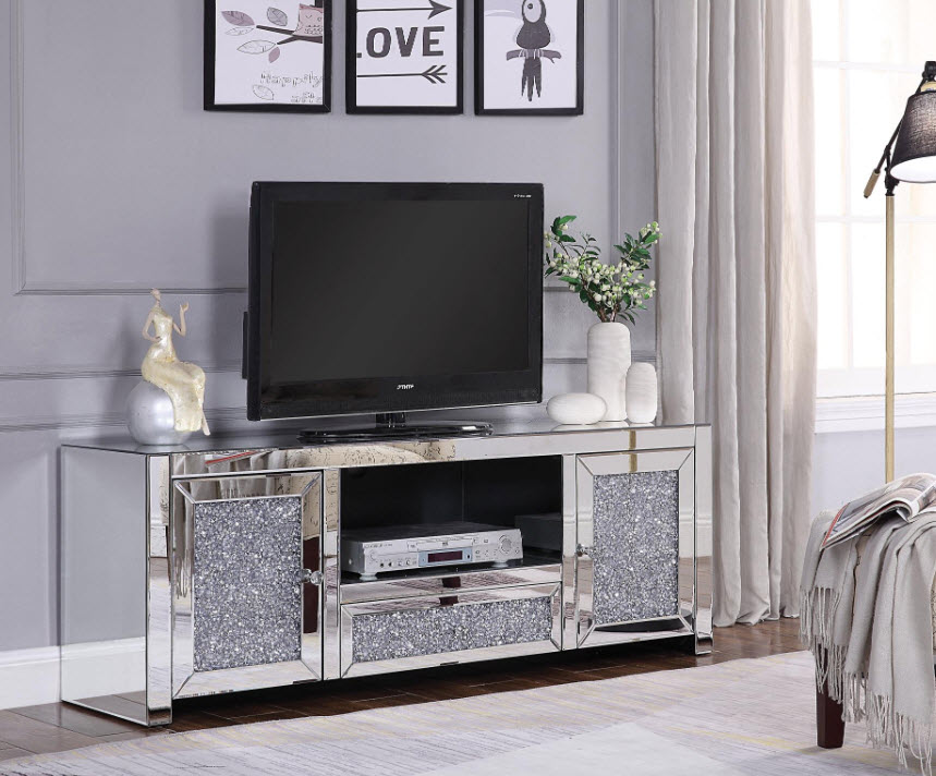 Noralie Faux Diamond Inlay TV Stand