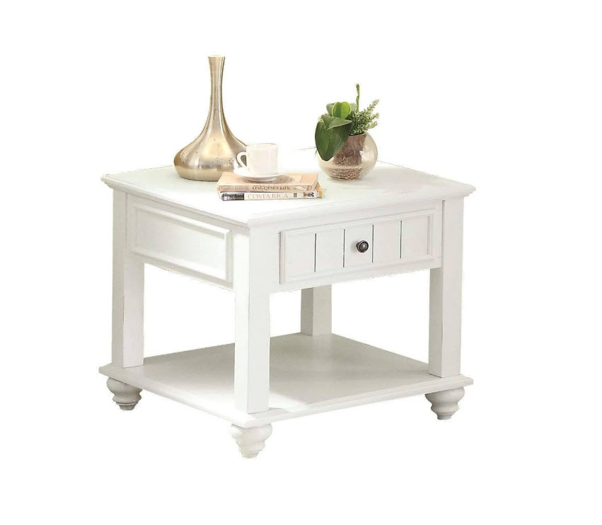 Natesa White Washed End Table