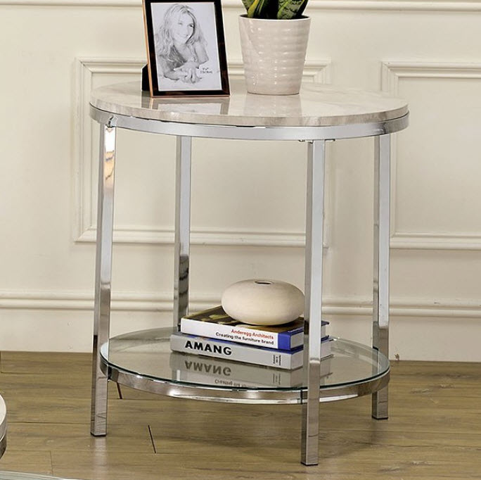 faux marble top end tables