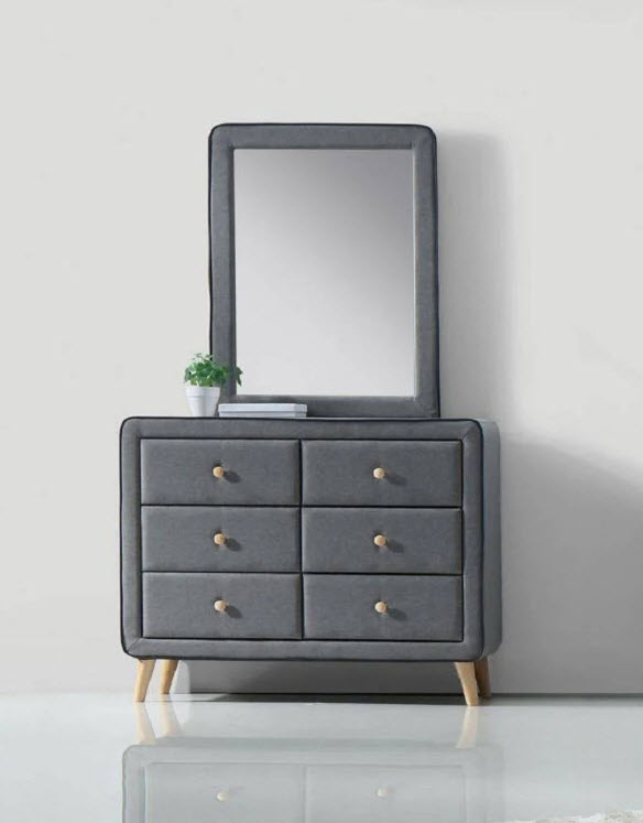 Valda Light Gray Fabric Dresser