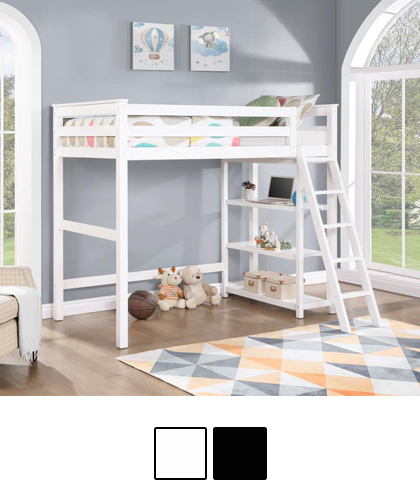 Abigail twin loft bed with clearance tent